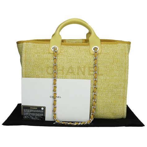 chanel deauville tote yellow|chanel deauville tote large size.